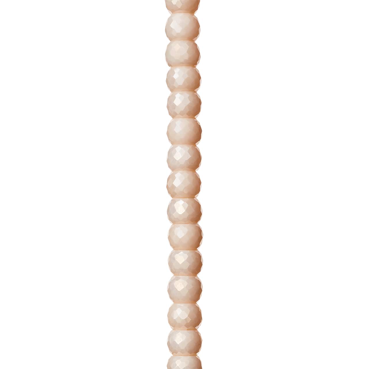 Silverite Champagne Faceted Glass Rondel Beads by Bead Landing™, 8mm